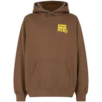 Mikiny S Kapucí Supreme X Antihero Hnědé | CZ131GL